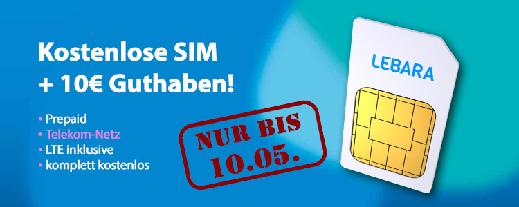 Lebara Prepaid Karte Mit Guthaben Telekom Netz Mit Lte Mytopdeals