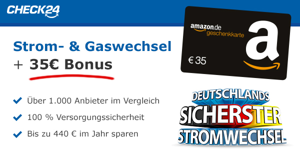 [Vorbei] 2x 35€ Amazon-Gutschein für Strom- und Gas-Wechsel (via