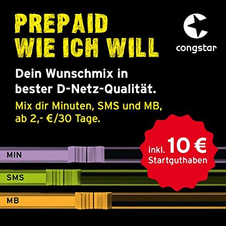 Congstar Prepaid Allnet Flat 3gb Lte Fur 9 Mtl Telekom Netz Mytopdeals