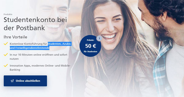 50€ Prämie 🤑 für das Postbank Girokonto (nur Studenten ...