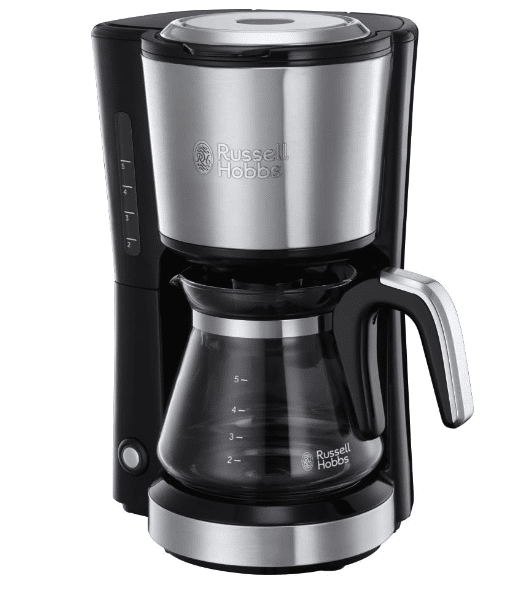 Russell Hobbs Kaffeemaschine Mini [Brausekopf für optimale Extraktion&Aroma] Compact (max 5 Tassen, 0,6l Glaskanne, inkl Permanentfilter, Warmhalteplatte) kompakte Filterkaffeemaschine klein 24210-56 3
