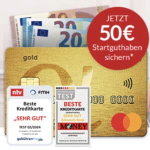 💳 50€ Prämie für die gebührenfreie Mastercard Gold mit gratis Reiseversicherung