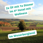 Weserbergland (Uslar) 😊🌳 ab 2x ÜF mit 1x Dinner im 4* Hotel mit Wellness ab 99€ p.P.