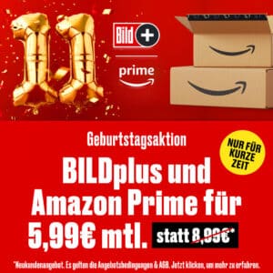 👀 BILDplus für nur 19,99€ jährlich statt 79,99€ ODER 5,99€ monatlich inkl. Amazon Prime Mitgliedschaft (für Neukunden)