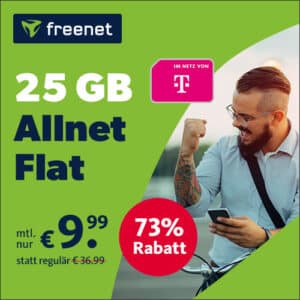 [Endet!] TELEKOM 🔥 25GB LTE Allnet- & SMS-Flat für NUR 9,99€ mtl. | 0,00€ AG