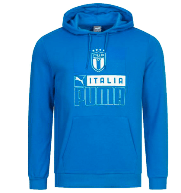 PUMA FIGC FtblCore Herren Sweat-Shirt nachhaltiger Kapuzen-Pullover Italien Hoody 767126 03 Blau