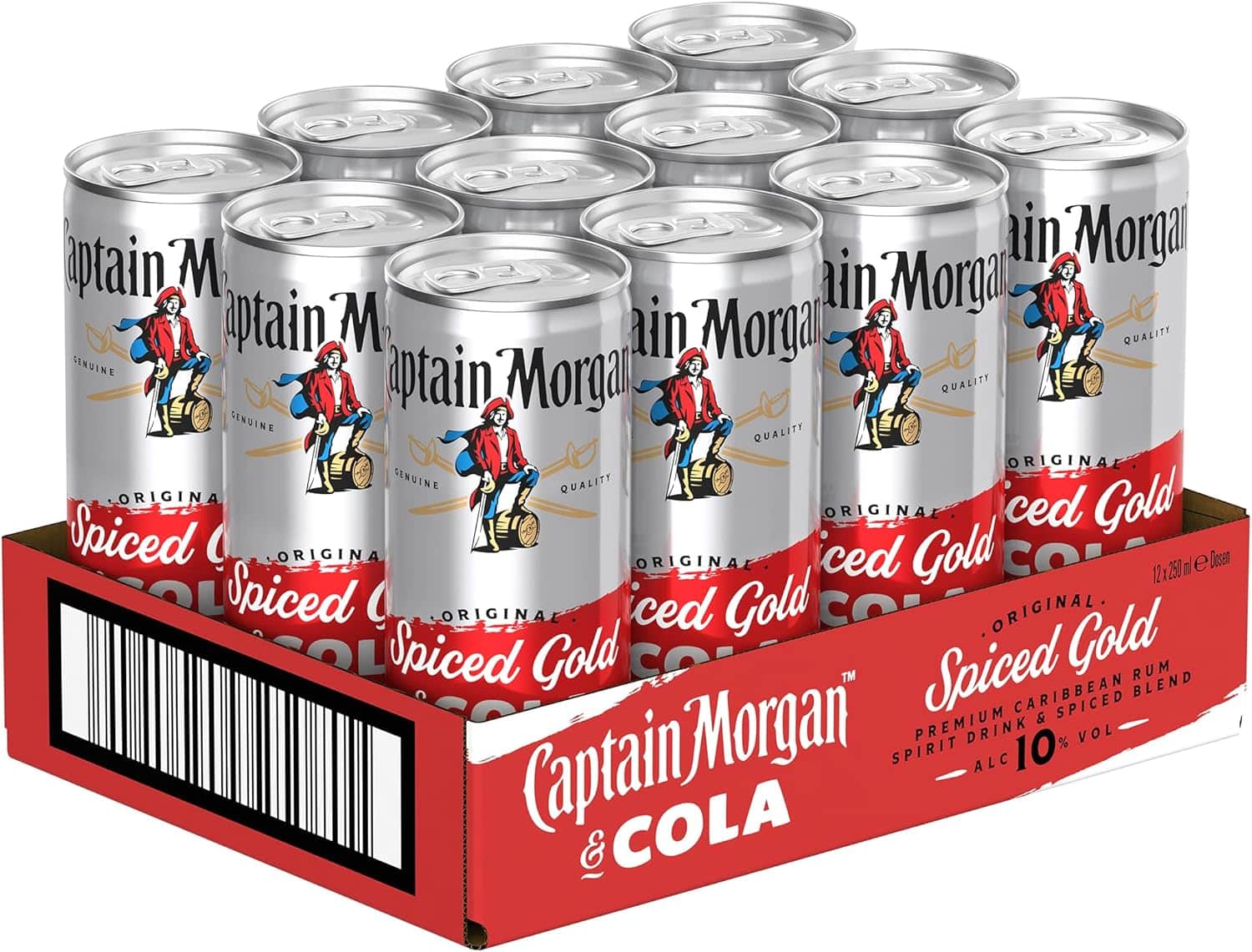 Captain Morgan Original Spiced Gold & Cola 12 Dosen