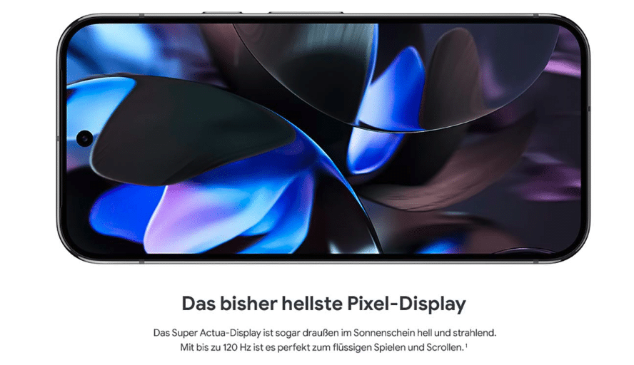 GOOGLE Pixel 9 Pro in Farbe Porcellain, Display-Ansicht