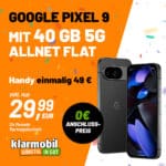 Endet! 🔥 [Vodafone + 5G] Google Pixel 9 für 49,99€ + Klarmobil Allnet mit 40GB 5G für 29,99€ mtl. (keine AG!)