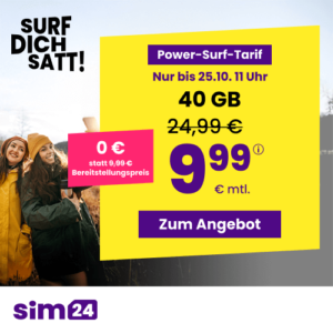 [TOP] sim24📲 im 1&1 Netz (ohne Laufzeit) | z.B. 20GB für 6,99€ mtl. | 40GB für 9,99€ mtl. & mehr