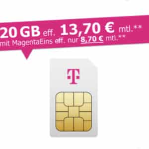 [Sim-Only] Original Telekom Magenta Mobil Special - Allnet-Flat mit 20GB 5G ab eff. 13,70€ mtl. - MagentaEINS fähig + Schweiz Roaming!