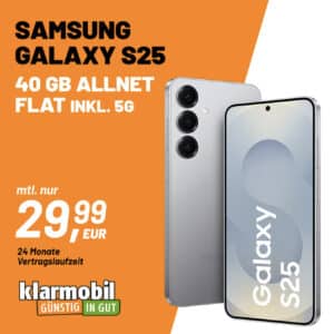 KNALLER 🔥 [Vodafone + 5G] Samsung Galaxy S25 (256GB) für 49,99€ mit 40GB 5G für 29,99€ mtl. (keine AG + 100€ Cashback)