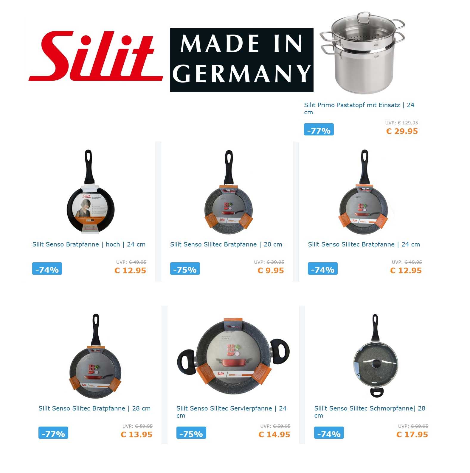 iBood: Silit Pfannen (ab 9,95€) und Töpfe bis zu 77% unter ...