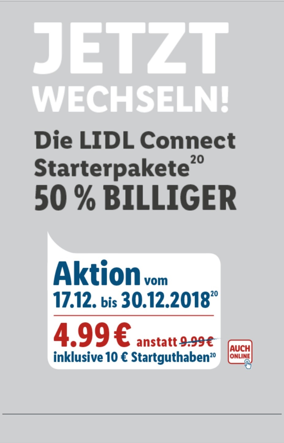 Lidl Connect Starterpaket für 4,99€ inkl. 10€ Startguthaben - MyTopDeals