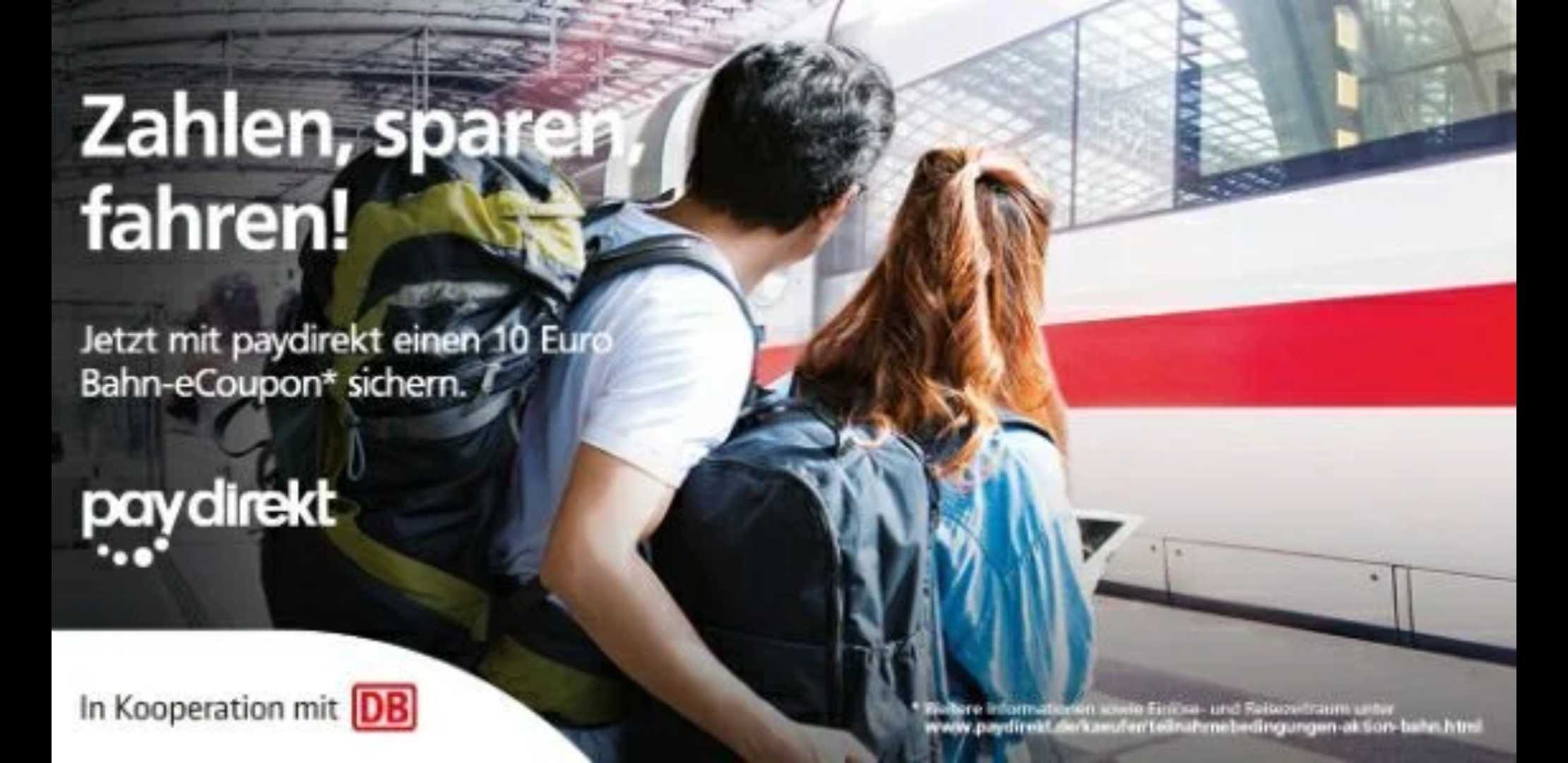 Vorankündigung Deutsche Bahn Gutschein 10 Euro eCoupon